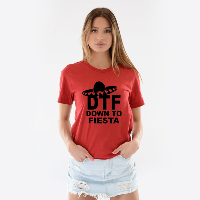 DTF - down to fiesta boyfriend tee